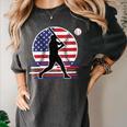 Women's Batter Patriotic American Flag Baseball Silks Women's Comfort Colors T-Shirt Pepper Women's Batter Patriotic American Flag Baseball Silks Women's Comfort Colors T-Shirt Pepper