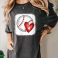 Womens Bleached Custom Baseball Mom Number 4 Heart For Mom Women's Comfort Colors T-Shirt Pepper Womens Bleached Custom Baseball Mom Number 4 Heart For Mom Women's Comfort Colors T-Shirt Pepper
