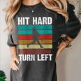 Women's Retro Hit Hard Run Fast Turn Left Baseball Lover Women's Comfort Colors T-Shirt Pepper