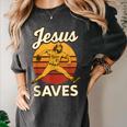 Youth Boy Baseball Jesus Saves Christian Baseball Religious Women's Comfort Colors T-Shirt Pepper