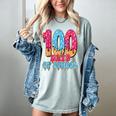 100 Days Of School Baseball Drip 100th Day Of School Women's Comfort Colors T-Shirt Denim