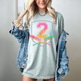 2nd Birthday Baseball Bat Ice-Cream Drip 2yrs Old Boys Kids Women's Comfort Colors T-Shirt Denim