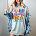 6 7 Mason Baseball Drip Number 67 Player Or 67th Birthday Women's Comfort Colors T-Shirt Denim 6 7 Mason Baseball Drip Number 67 Player Or 67th Birthday Women's Comfort Colors T-Shirt Denim