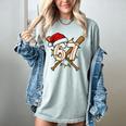 67 Baseball Xmas Lights Santa Hat Holiday Women's Comfort Colors T-Shirt Denim