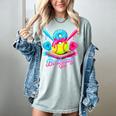 8th Birthday Baseball Ice Cream Drip 8 Years Old Girls B-Day Women's Comfort Colors T-Shirt Denim