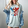 American Baseball Drip Graffiti Ball And Bat Women's Comfort Colors T-Shirt Denim American Baseball Drip Graffiti Ball And Bat Women's Comfort Colors T-Shirt Denim