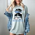 Argentina Baseball Mom Messy Bun Women's Comfort Colors T-Shirt Denim Argentina Baseball Mom Messy Bun Women's Comfort Colors T-Shirt Denim