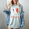 Ball Mom Football Baseball Mom Women's Comfort Colors T-Shirt Denim