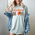 Baller Mom Leopard Basketball Baseball Mom Women's Comfort Colors T-Shirt Denim