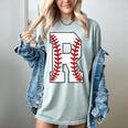 Baseball Alphabet Monogram Initial Letter R Women's Comfort Colors T-Shirt Denim Baseball Alphabet Monogram Initial Letter R Women's Comfort Colors T-Shirt Denim