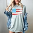 Baseball American Flag Patriotic USA Pride Women's Comfort Colors T-Shirt Denim