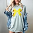 Baseball Bow Baseball Mom Women Baseball Mama Women's Comfort Colors T-Shirt Denim Baseball Bow Baseball Mom Women Baseball Mama Women's Comfort Colors T-Shirt Denim