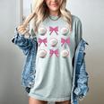 Baseball Boys Girls Baseball Mom Tee Pink Bow Baseball Women's Comfort Colors T-Shirt Denim Baseball Boys Girls Baseball Mom Tee Pink Bow Baseball Women's Comfort Colors T-Shirt Denim