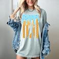 Baseball Drip Dripping Ice Cream Sport Player American Flag Women's Comfort Colors T-Shirt Denim