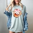 Baseball Drip Ice Cream Coquette Pink Bow Baseball Player Women's Comfort Colors T-Shirt Denim