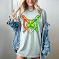 Baseball Drip Ice Cream St Patricks Day Shamrock Women's Comfort Colors T-Shirt Denim