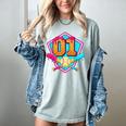 Baseball Drip Jersey Number 1 For Players & 1th Birthday Women's Comfort Colors T-Shirt Denim Baseball Drip Jersey Number 1 For Players & 1th Birthday Women's Comfort Colors T-Shirt Denim