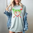 Baseball Ice Cream Drip Number 67 Player 6 7 Christmas Pjs Women's Comfort Colors T-Shirt Denim Baseball Ice Cream Drip Number 67 Player 6 7 Christmas Pjs Women's Comfort Colors T-Shirt Denim
