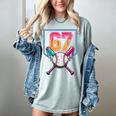 Baseball Ice Cream Drip Number 67 Player 67th Birthday Men Women's Comfort Colors T-Shirt Denim Baseball Ice Cream Drip Number 67 Player 67th Birthday Men Women's Comfort Colors T-Shirt Denim