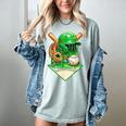 Baseball Life Style Ice Cream Drip Green Women's Comfort Colors T-Shirt Denim Baseball Life Style Ice Cream Drip Green Women's Comfort Colors T-Shirt Denim