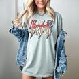 Baseball Mama Lightning Bolt Checkered Varsity Mother's Day Women's Comfort Colors T-Shirt Denim Baseball Mama Lightning Bolt Checkered Varsity Mother's Day Women's Comfort Colors T-Shirt Denim