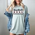 Baseball Mama Retro Groovy Baseball Mom Mother Game Day Women's Comfort Colors T-Shirt Denim