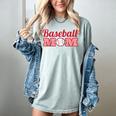 Baseball Mom Cute Mother Fans Baseball Graphic Raglan Baseball Tee Women's Comfort Colors T-Shirt Denim