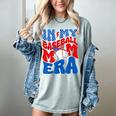 In My Baseball Mom Era Groovy Baseball Mother's Day US Flag Women's Comfort Colors T-Shirt Denim