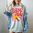 Baseball Mom Game Day Trendy Pink Leopard Mama Women's Comfort Colors T-Shirt Denim
