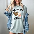 Baseball Mom Leopard Heart Baseball Player Kids Women's Comfort Colors T-Shirt Denim