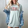 Baseball Mom With Pink Bow Women's Comfort Colors T-Shirt Denim Baseball Mom With Pink Bow Women's Comfort Colors T-Shirt Denim