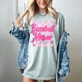 Baseball Mom And Pink Grid Sports Mother Mama Player Women's Comfort Colors T-Shirt Denim