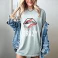 Baseball Mom Pitches Be Crazy Lips Premium Women's Comfort Colors T-Shirt Denim Baseball Mom Pitches Be Crazy Lips Premium Women's Comfort Colors T-Shirt Denim