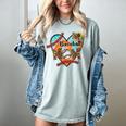 Baseball Mom Valentine Leopard Heart Softball Mother's Day Women's Comfort Colors T-Shirt Denim