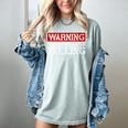 Baseball Mom Warning Uncontrollable Yelling Funny Sign Women's Comfort Colors T-Shirt Denim