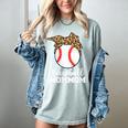 Baseball MomMom Baseball Player Leopard Mom Mom Women's Comfort Colors T-Shirt Denim