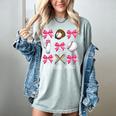 Baseball Nana Era Bows Baseball Mom Women Women's Comfort Colors T-Shirt Denim