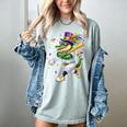 Baseball Player Mardi Gras Alligator Carnival Costume Beads Women's Comfort Colors T-Shirt Denim Baseball Player Mardi Gras Alligator Carnival Costume Beads Women's Comfort Colors T-Shirt Denim