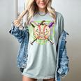 Baseball Pumpkin Halloween Baseball Drip Spooky Halloween Women's Comfort Colors T-Shirt Denim Baseball Pumpkin Halloween Baseball Drip Spooky Halloween Women's Comfort Colors T-Shirt Denim