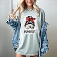 Bleached Nanny Life Soccer Messy Bun Baseball Game Day Women's Comfort Colors T-Shirt Denim Bleached Nanny Life Soccer Messy Bun Baseball Game Day Women's Comfort Colors T-Shirt Denim