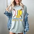 Bonus Mom Of Both Half Baseball Softball Ice Cream Drip Women's Comfort Colors T-Shirt Denim Bonus Mom Of Both Half Baseball Softball Ice Cream Drip Women's Comfort Colors T-Shirt Denim