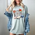 My Boy Might Not Always Swing But I Do Baseball Mom Mama Son Women's Comfort Colors T-Shirt Denim