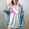 Breast Cancer Awareness Baseball Mom Women's Comfort Colors T-Shirt Denim
