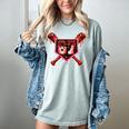 Chocolate 67 Drip Baseball Valentine Love Sports Women's Comfort Colors T-Shirt Denim
