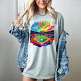 Colorful Baseball Field Home Run Baseball Player Fans Women's Comfort Colors T-Shirt Denim Colorful Baseball Field Home Run Baseball Player Fans Women's Comfort Colors T-Shirt Denim