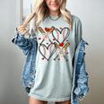 Coquette Bow XOXO Baseball Lover Heart Valentine Game Day Women's Comfort Colors T-Shirt Denim