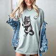 Cute Kitten Playing Baseball Hitter Bat Cool Baseball Cat Women's Comfort Colors T-Shirt Denim