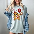Dabbing Cool Cat Baseball 5th Birthday Women's Comfort Colors T-Shirt Denim