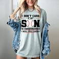 I Don't Care If My Son Is Embarrassed Baseball Mom Women's Comfort Colors T-Shirt Denim