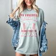My Favorite Baseball Player Calls Me Mom Proud Baseball Mom Women's Comfort Colors T-Shirt Denim